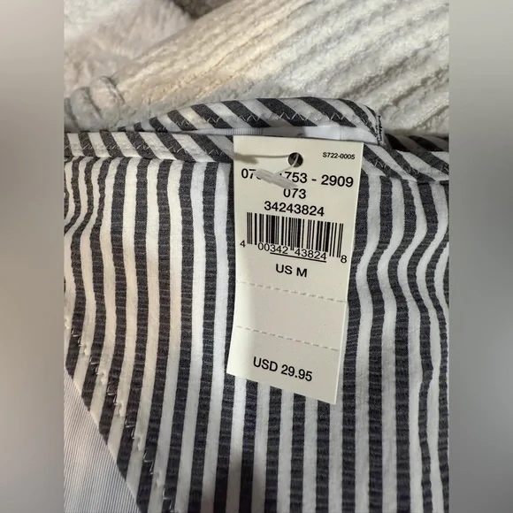 NWT Aerie Women's Black and White Striped Ruffle Bikini Bottom - Picture 4 of 5